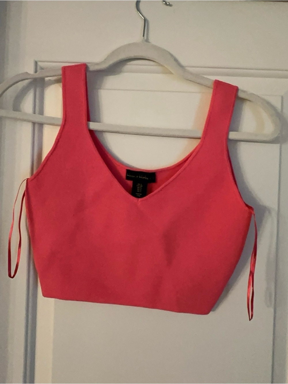 House Of Harlow 1960- Pink Tank Crop Top - Women's Sleeveless V-Neck